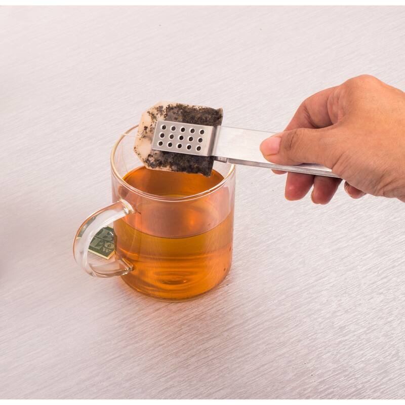 HIC 5.25" Stainless Steel Tea Bag Squeezer Tongs