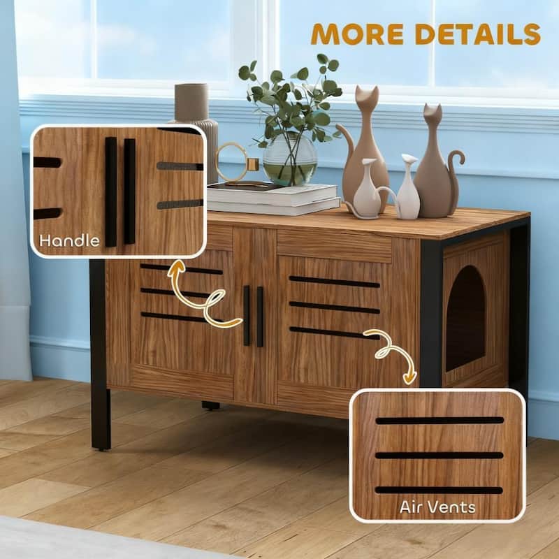 Cat Litter Box Enclosure with Tall Legs