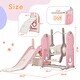 preview thumbnail 22 of 25, 5 in 1 Toddler Slide and Swing Set, Indoor Outdoor Playground Set Toddler Climber Slide Playset with Basketball Hoop for Babies