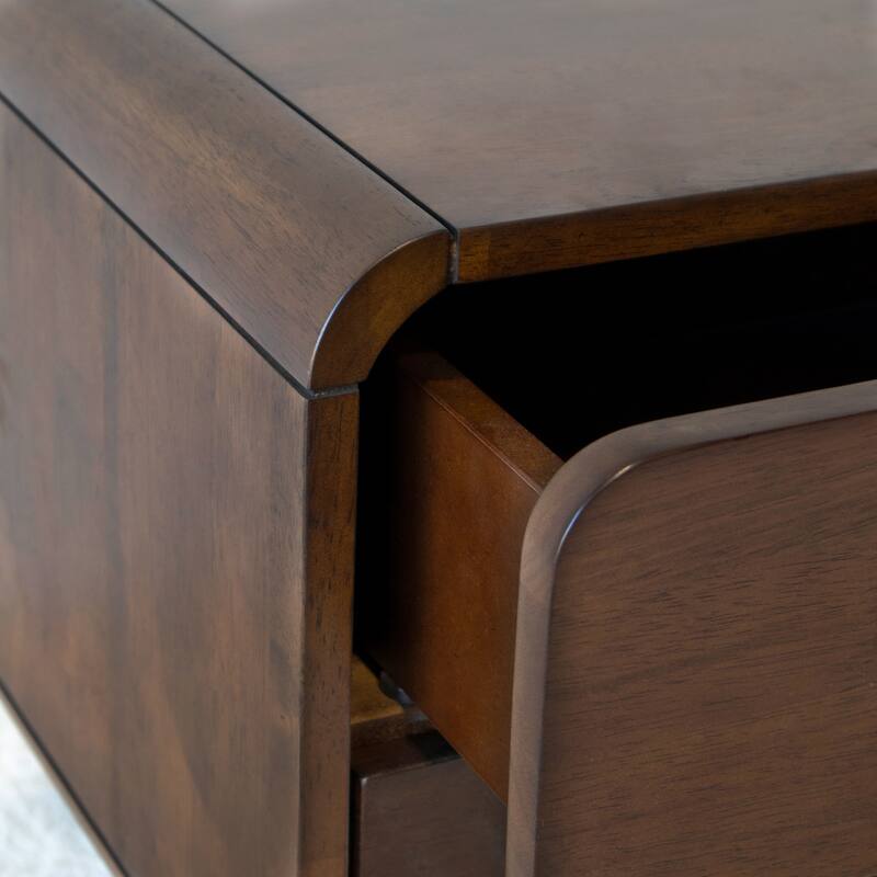 GDFStudio - Alexa Modern Mid-Century Nightstand with Solid Wood Frame & Tapered Legs