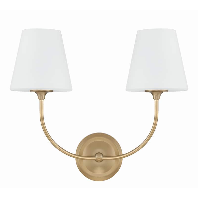 Libby Langdon for Crystorama Sylvan 2 Light Vibrant Gold Wall Mount - 17"W x 14.75"H x 8.25"D