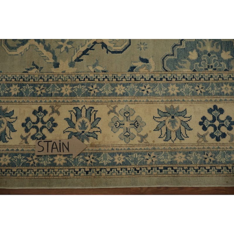 Hand Knotted Oriental 100% Wool Carpet Traditional Floral Green Ziegler Area Rug - 11' 5'' X 8' 11''