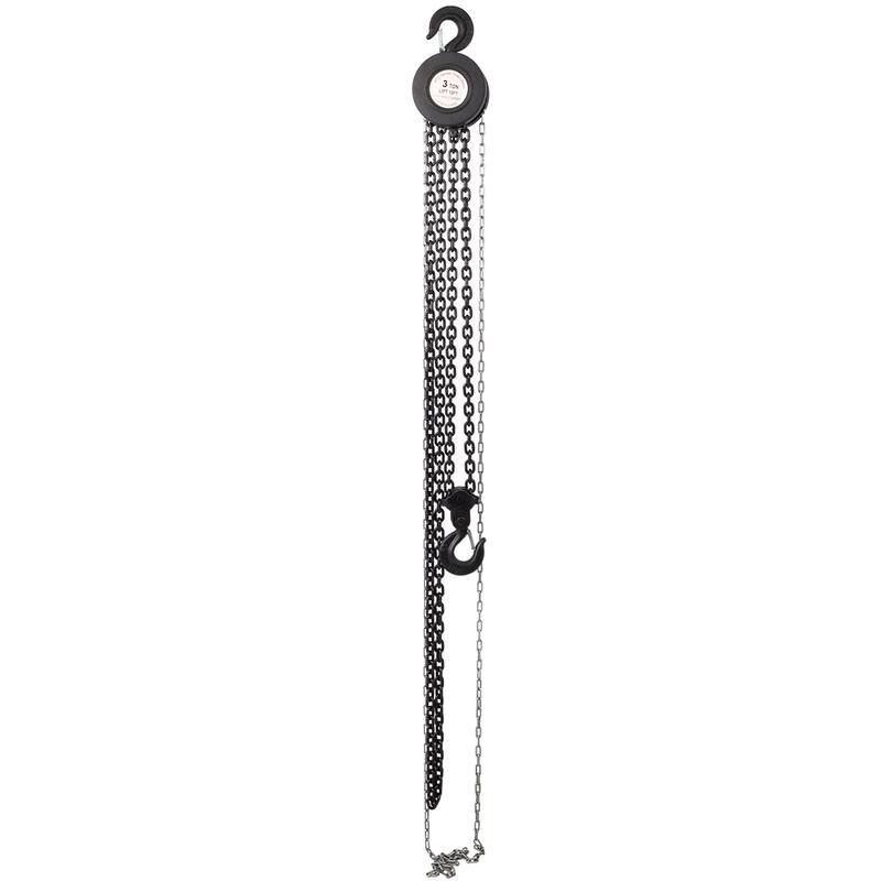Chain hoist 4400 lbs. Black 10 ft. Steel Manual Chain Hoist Log Hook with 2 Heavy Duty Hooks
