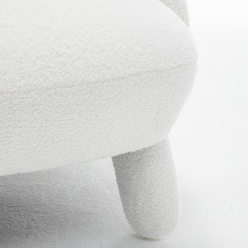 SEYNAR Modern Faux Sherpa Upolstered High Back Armless Accent Chair