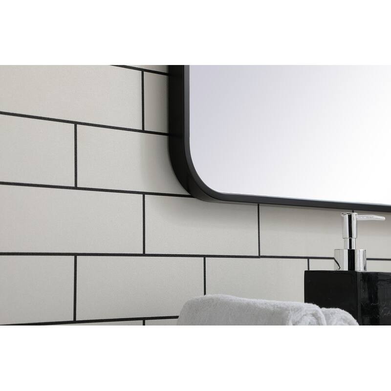 Ezra Soft Corner Metal Rectangular Mirror
