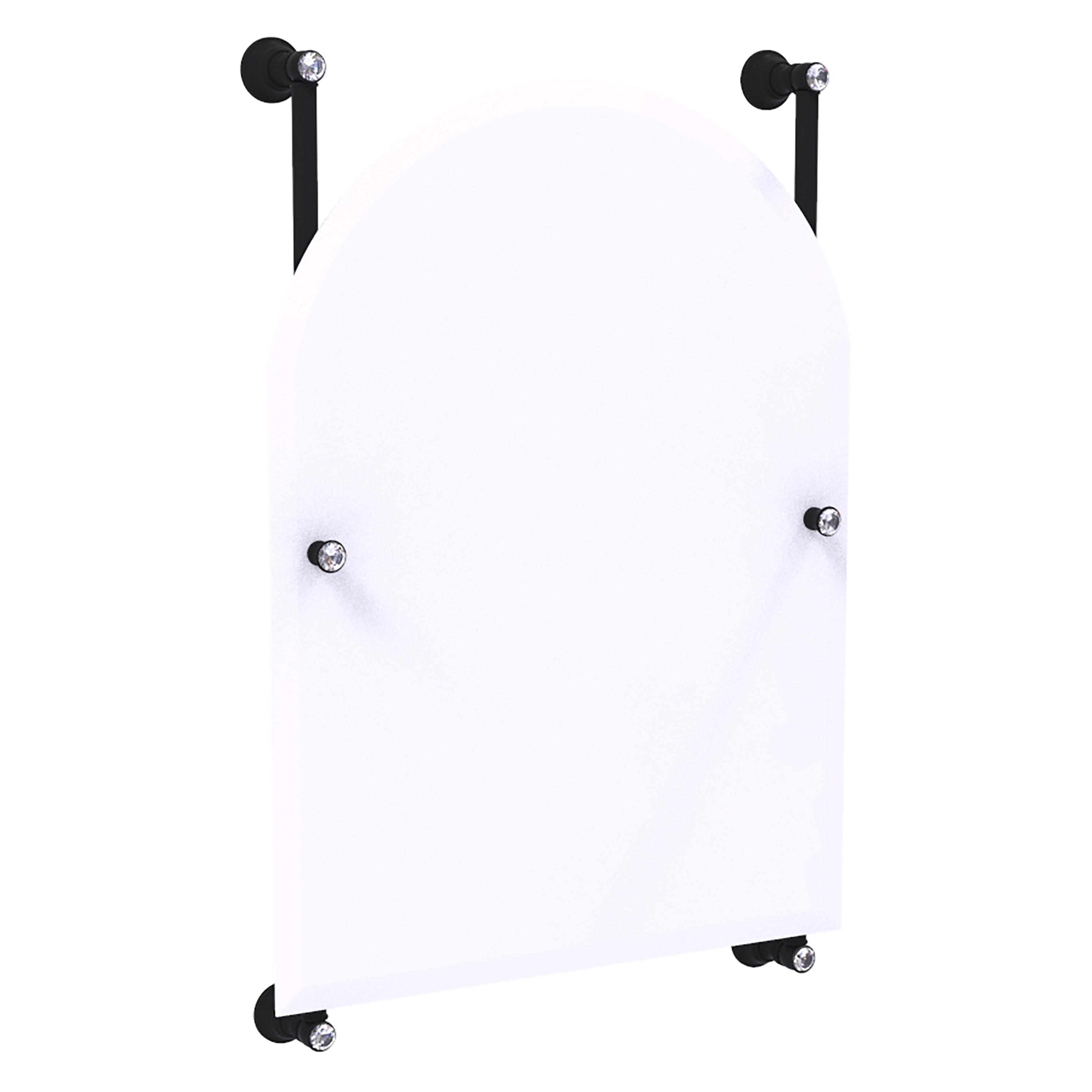 Allied Brass Carolina Crystal Collection Arched Top Frameless Rail Mounted Mirror