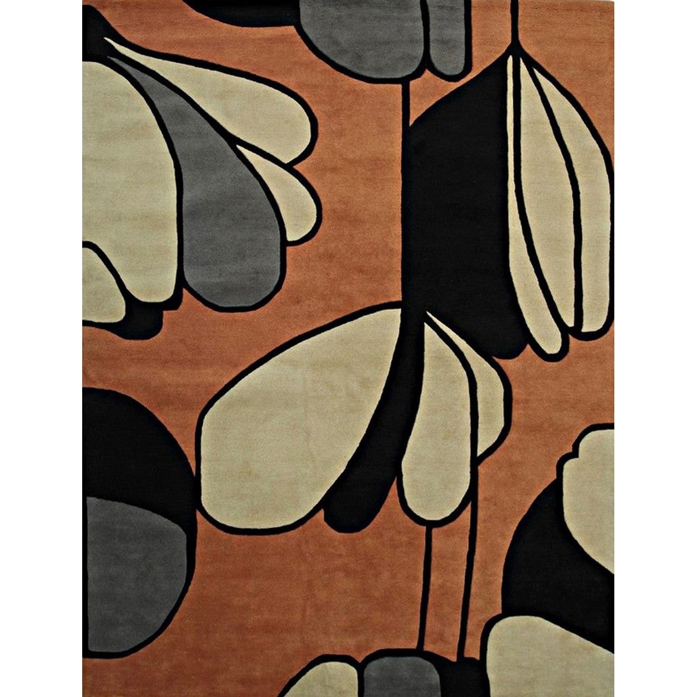 Hand-tufted Wool MIX Transitional Stripe Modern Tufted Rug - 9' x 12'