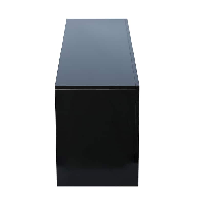 Black 51" TV Stand with LED & Glass Shelf for TVs Up to 55"