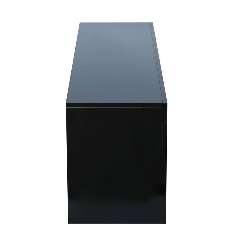 Modern 51-Inch TV Stand with 16-Color RGB LED Lights, Remote Control, and Storage Drawers for TVs up to 55 Inches.