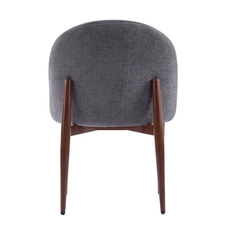 Roomfitters Modern Fabric Upholstered Dining Chair with Iron Legs, Comfortable Padded Accent Seating for Home Dining, Grey
