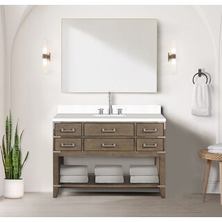 Norwalk 48 in W x 22 in D Black Oak Single Bath Vanity and Cultured ...