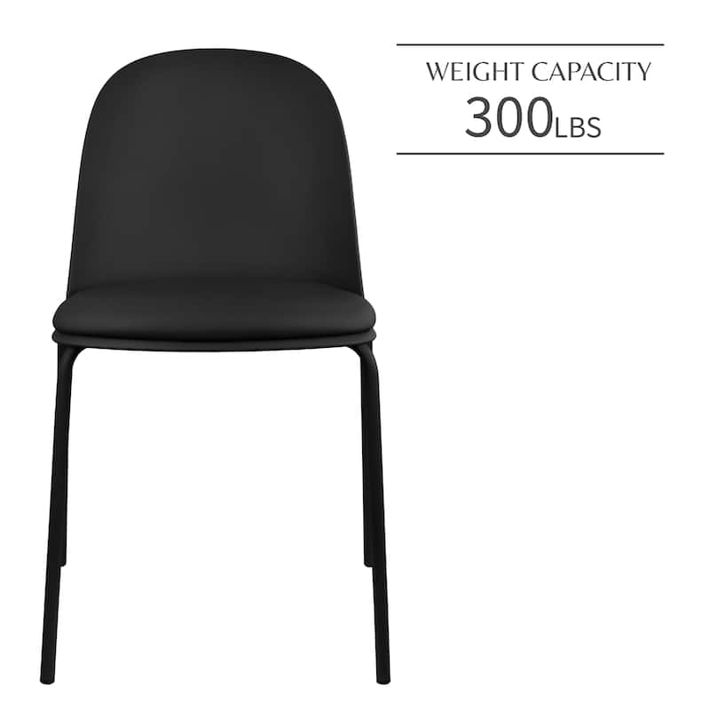 Set of 4 Plastic Dining Chairs Padded Seat Cushion For Kitchen Outdoor Patio Office Waiting Room Breakroom Guest