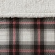 preview thumbnail 3 of 6, Woolrich Ridley Black Oversized Plaid Print Faux Mink to Berber Heated Throw
