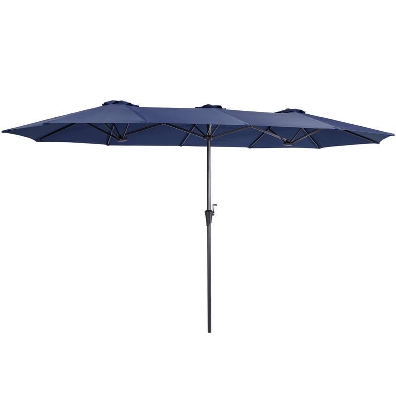 BONOSUKI 13 x 7.2Ft Double-Sided Patio Umbrella with Large Canopy Outdoor Table Umbrella for Garden and pool, Navy Blue
