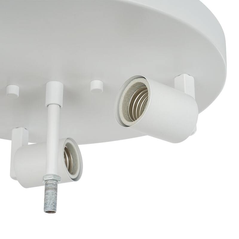 French Textured Frosted White Glass Scalloped Round Ceiling Light