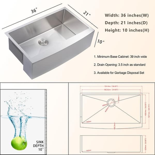 Shop Black Friday Deals On Stainless Steel Farmhouse Apron Kitchen Sink With Drain Strainer On Sale Overstock 31781732