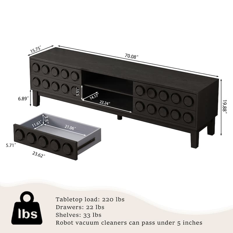 Entertainment Center with Storage and 4 Drawers