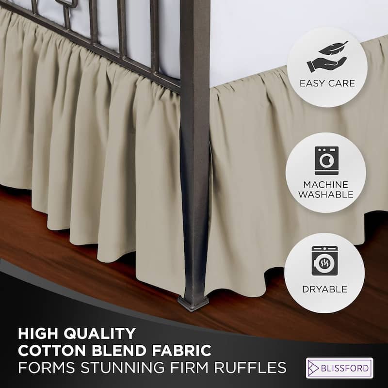 Ruffled Bed Skirt With Split Corners
