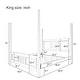 preview thumbnail 7 of 10, Elegant King Size Four-Poster Solid Wood Bed with Horizontal Slat Detail, Sturdy Pine Construction