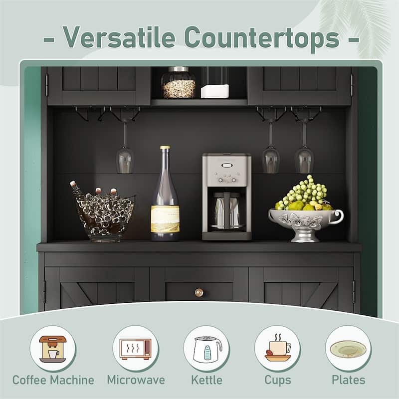 Coffee Bar Cabinet Kitchen Cabinet with Storage,Farmhouse Wine Cabinet