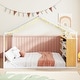 preview thumbnail 1 of 12, Playhouse Design Full Size Metal Bed House Bed Frame with Shelves and Lights White - Full