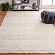 preview thumbnail 2 of 10, SAFAVIEH Handmade Natura Marinka Rustic Boho Fringe Wool Rug 3' x 5' - Ivory/Grey - Rectangle