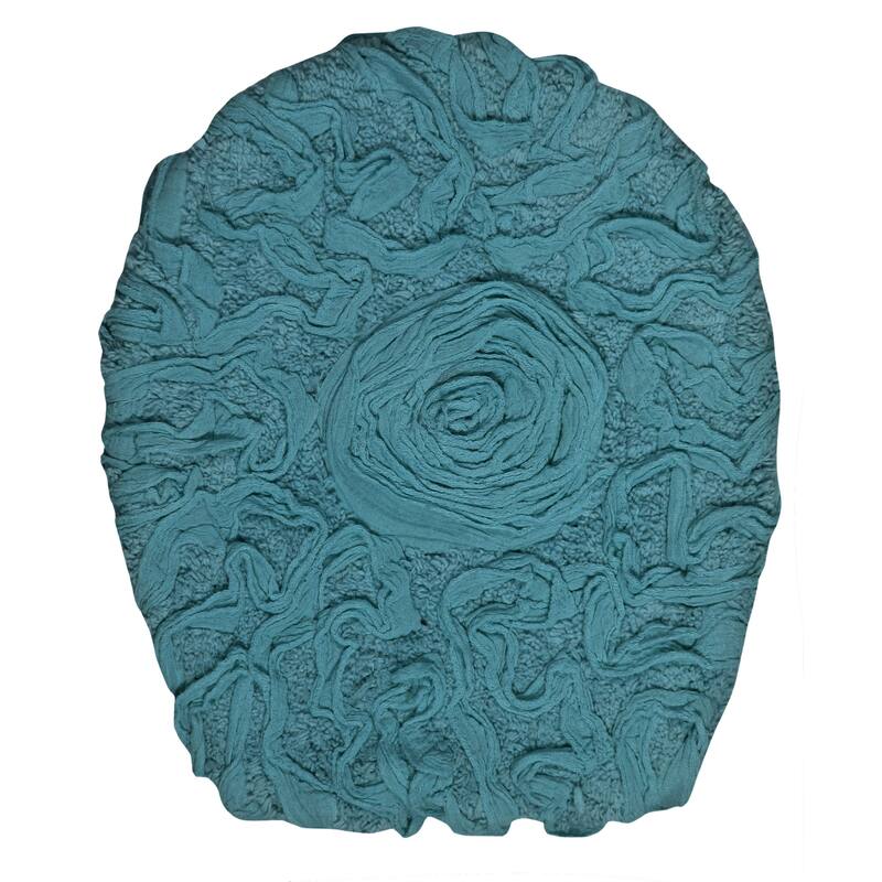 Home Weavers Bell Flower Cotton Soft, Water Absorbent Toilet Seat Lid Cover, Machine Washable 18"x18" Toilet Lid Cover