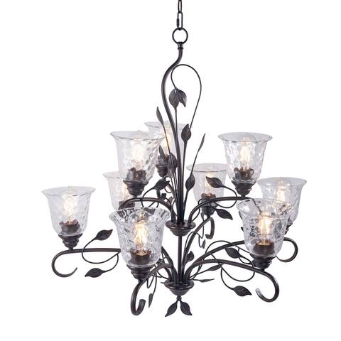 9 Light Candle Traditional Chandelier - 33.66"x30.7"x30.7"