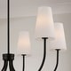 preview thumbnail 3 of 2, 37.25" W x 26.5" H 6-Light Transitional Chandelier with Tapered Soft White Glass - 37.25"W x 33.25"H