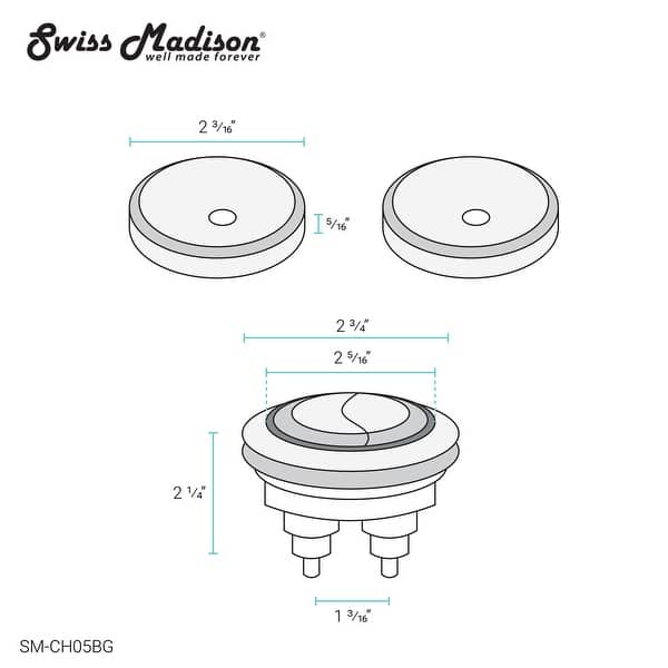 dimension image slide 0 of 2, Toilet Hardware Black (SM-1T803)