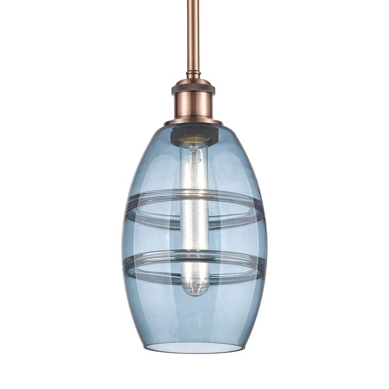 Innovations Lighting 516-1S-9-6 Vaz Pendant Vaz 6" Wide Mini Pendant - Antique Copper / Princess Blue