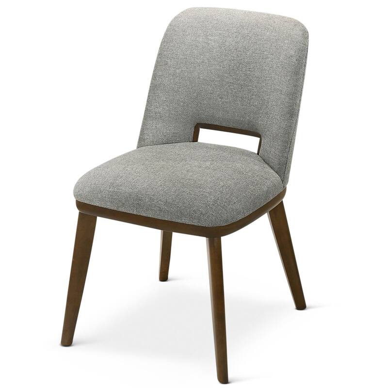 GDFStudio - Blake Modern Mid-Century Dining Chair with Fabric Upholstery & Solid Wood Base, Set of 2 - 24.8"W
