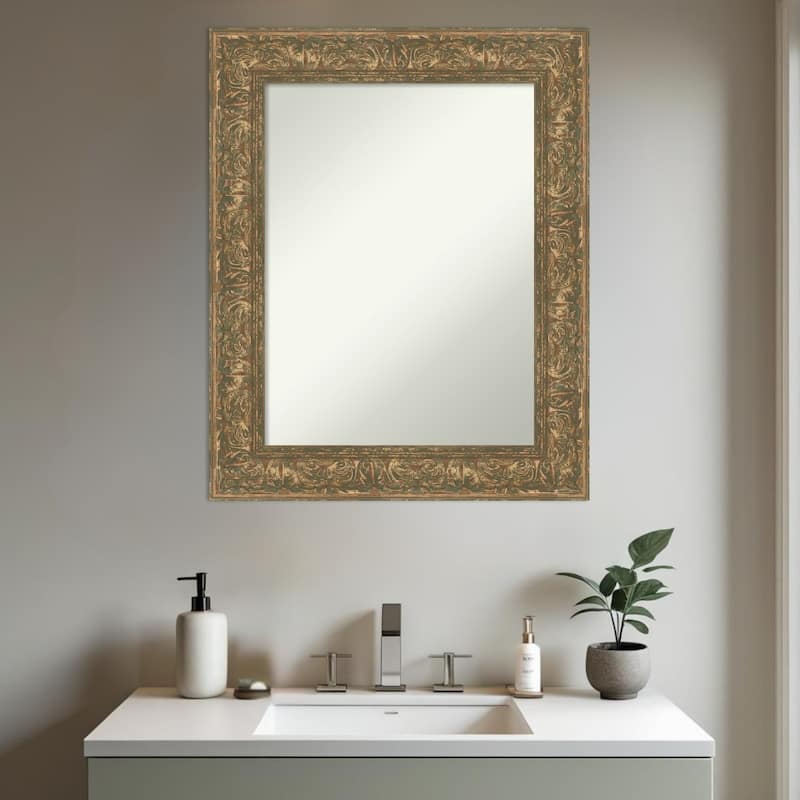 Luxe Non-Beveled Framed Bathroom Vanity Wall Mirror