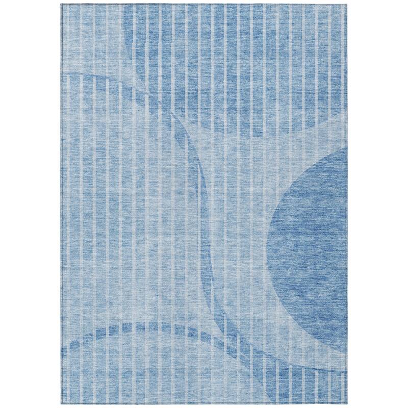 HomeRoots Striped Transitional Rectangle Outdoor Rug