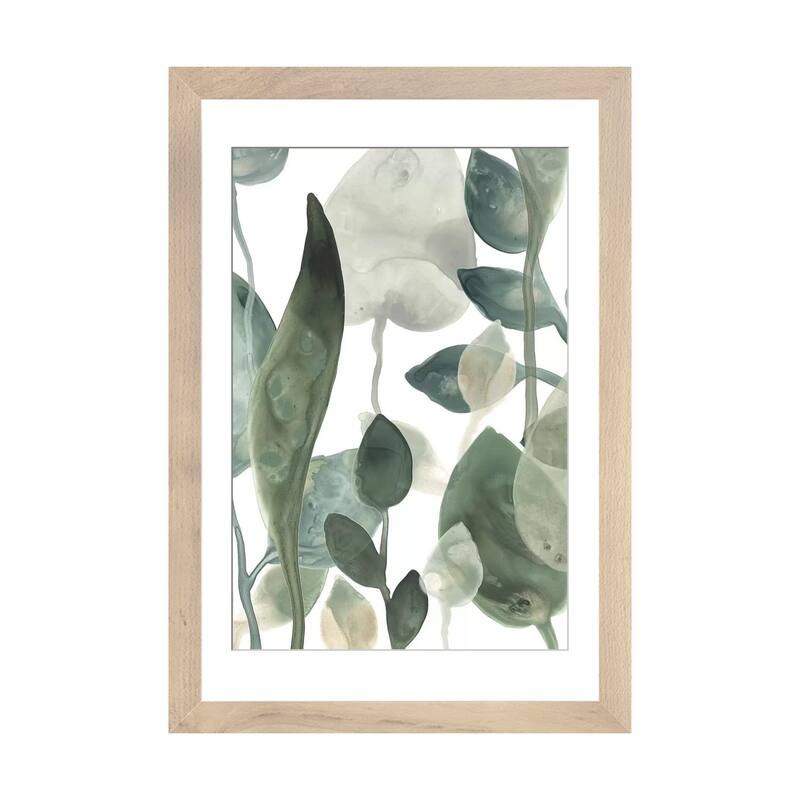 iCanvas "Water Leaves III" by June Erica Vess - Natural - 24x16x1
