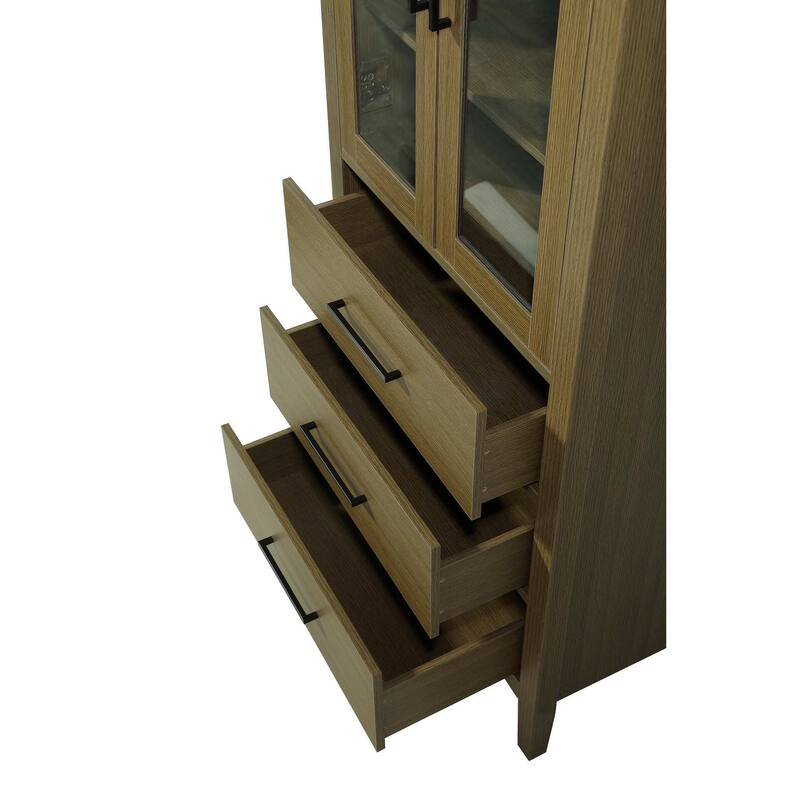 Laura 16-28 Inch Bath Storage Glass Cabinet