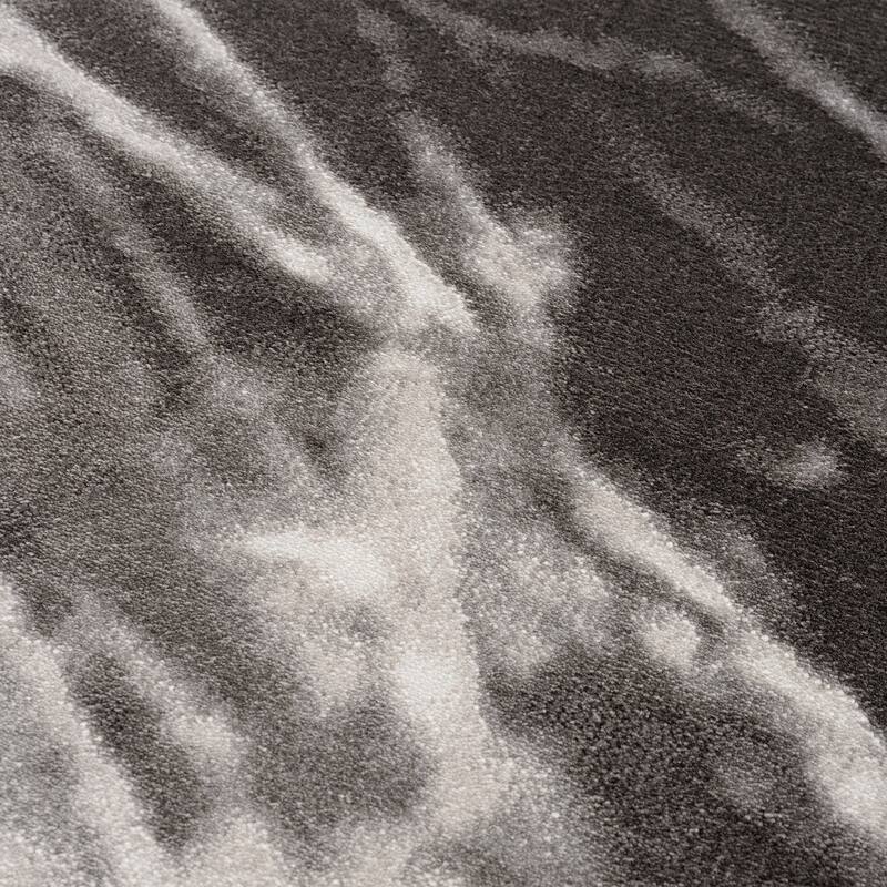 Modern Minimalistic Marble Abstract Grey Charcoal Gold Bordered Area Rug Living Room Bedroom Carpet 4x6 5x8 6x9 8x10