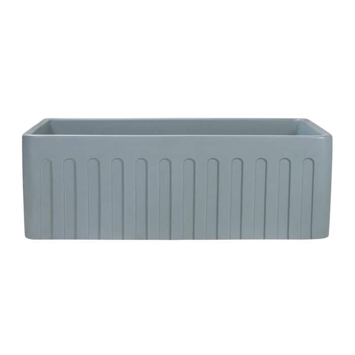 Ruvati 30 x 20 inch Fireclay Reversible Farmhouse Apron-Front Kitchen Sink Single Bowl - Horizon Gray - RVL2100GR