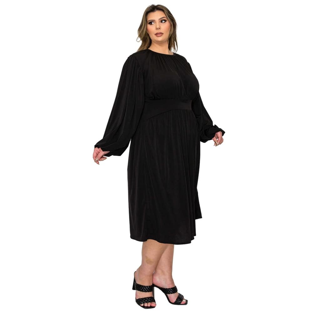 L I V D Women's Plus Size Audrey Ruched Midi Dress