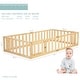 preview thumbnail 9 of 12, COSTARS Toddler Floor Bed with Rails for Kids, Montessori Wooden Twin Bed Frame with Door, Low to Ground