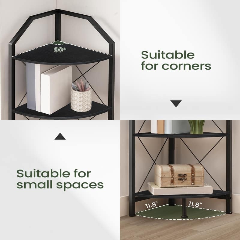 47.6" Corner Shelf - 11.8"D x 11.8"W x 47.6"H