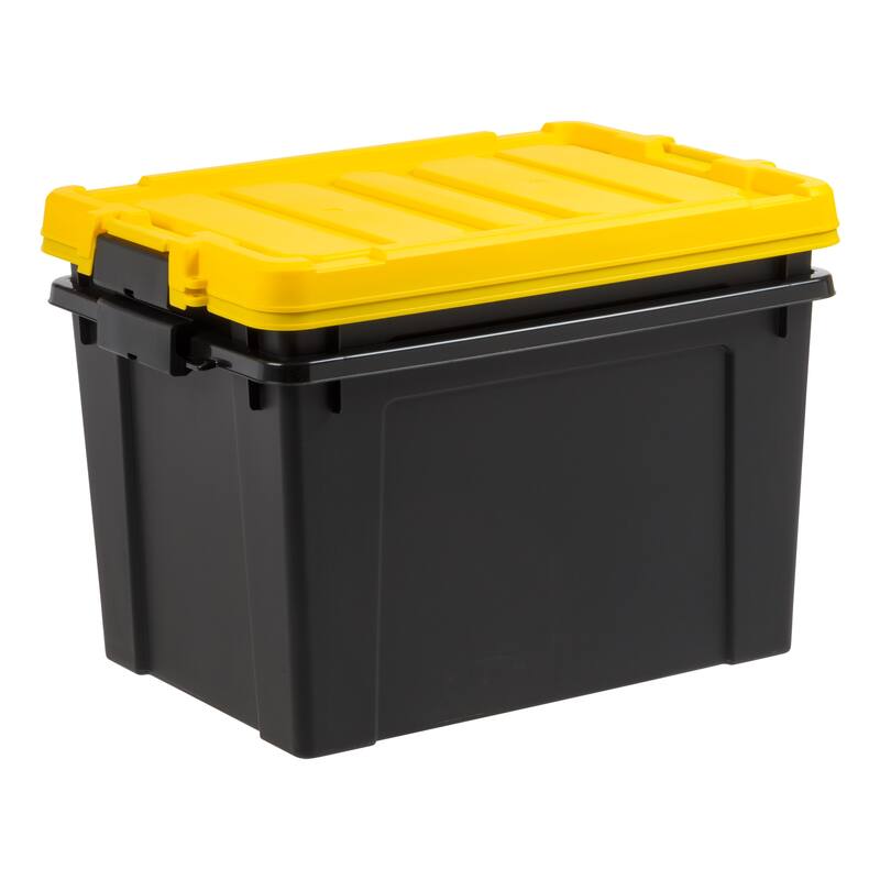 IRIS USA® STOR-IT-ALL 78.50 Qt Buckle Lid - Black - Set of 2