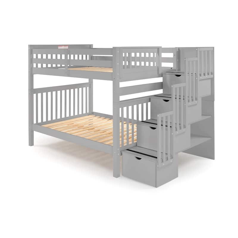 Taylor & Olive Trillium Full over Full Stairway Bunk Bed