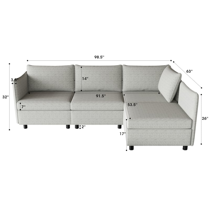 Christopher Knight Home - Ashton Modular Sectional Sofa with Storage and Sleeper Function