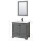 Option Dark Gray / White Cultured Marble Top / Matte