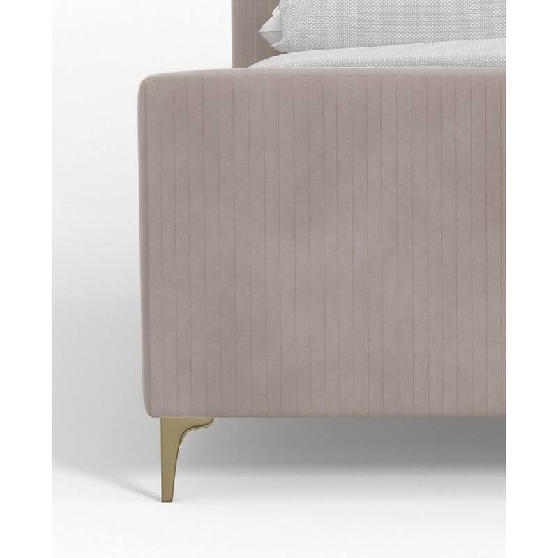 Alpine Furniture Zaldy Platform Bed, Light Grey