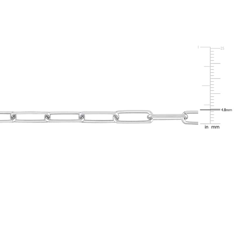 Miadora 5mm Diamond Cut Paperclip Chain Bracelet Sterling Silver