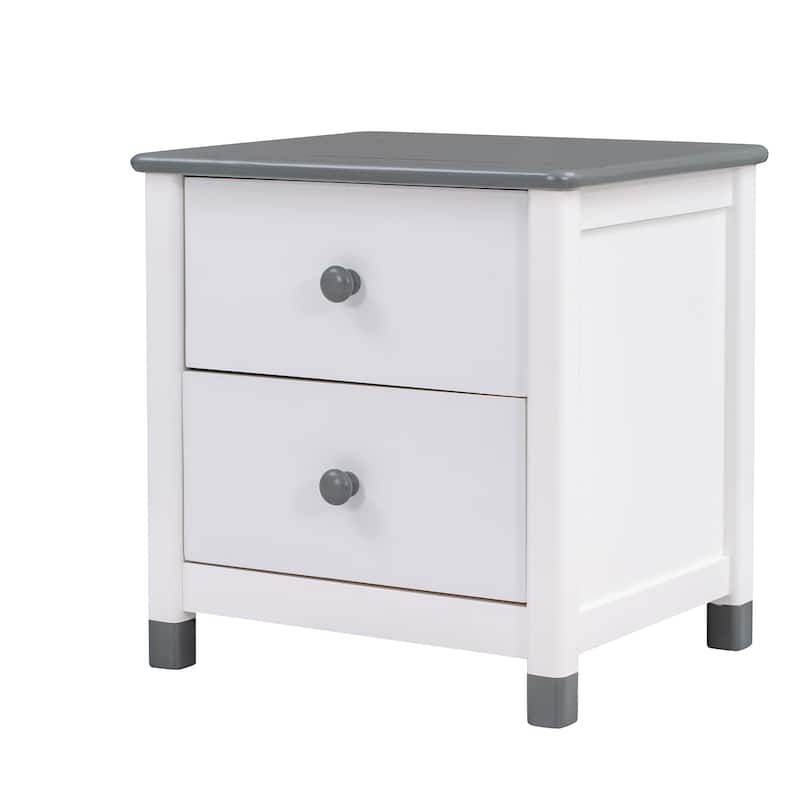 Wooden 2 Drawers Nightstand, Kids Nightstand End Table Sofa Table for Boys Girls Kids Room Bedroom