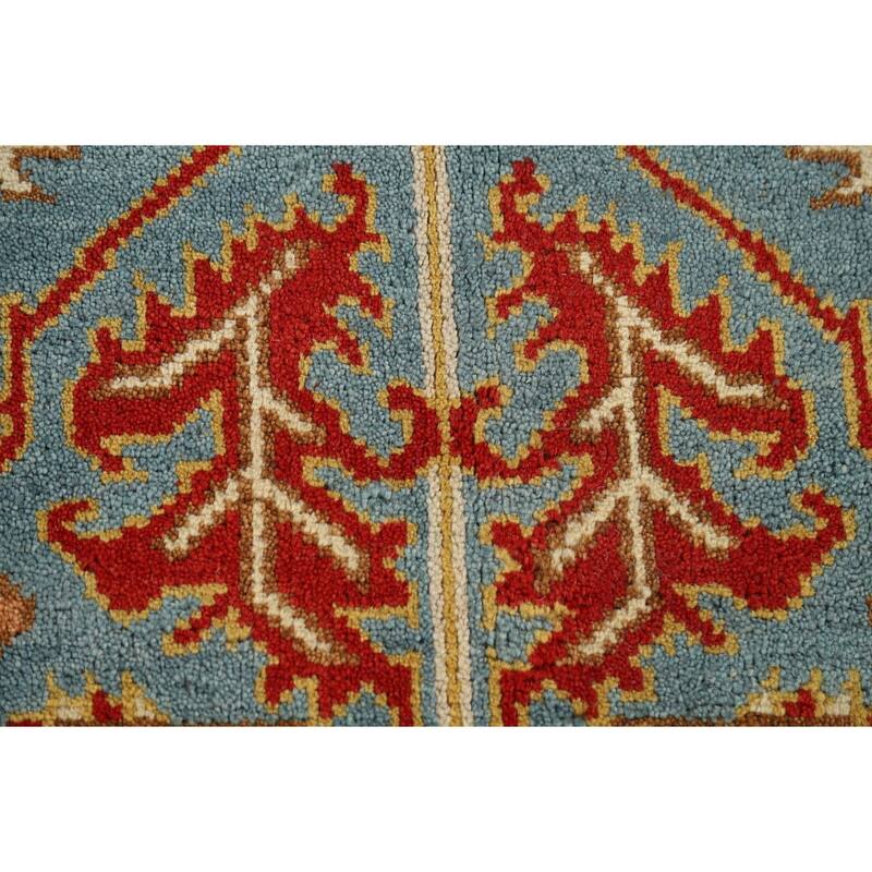 Light Blue Heriz Serapi Oriental Area Rug Handmade Wool Carpet - 8'10" x 11'11"