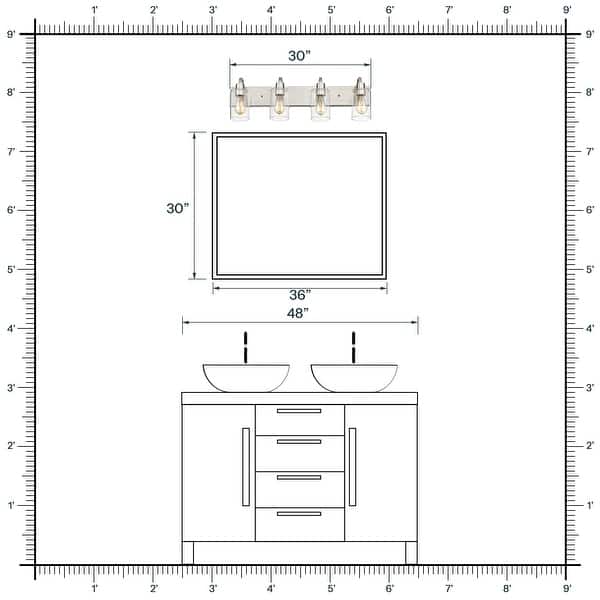 dimension image slide 14 of 26, Bathroom Vanity Light Fixtures - Farmhouse Wall Light for Bathroom
